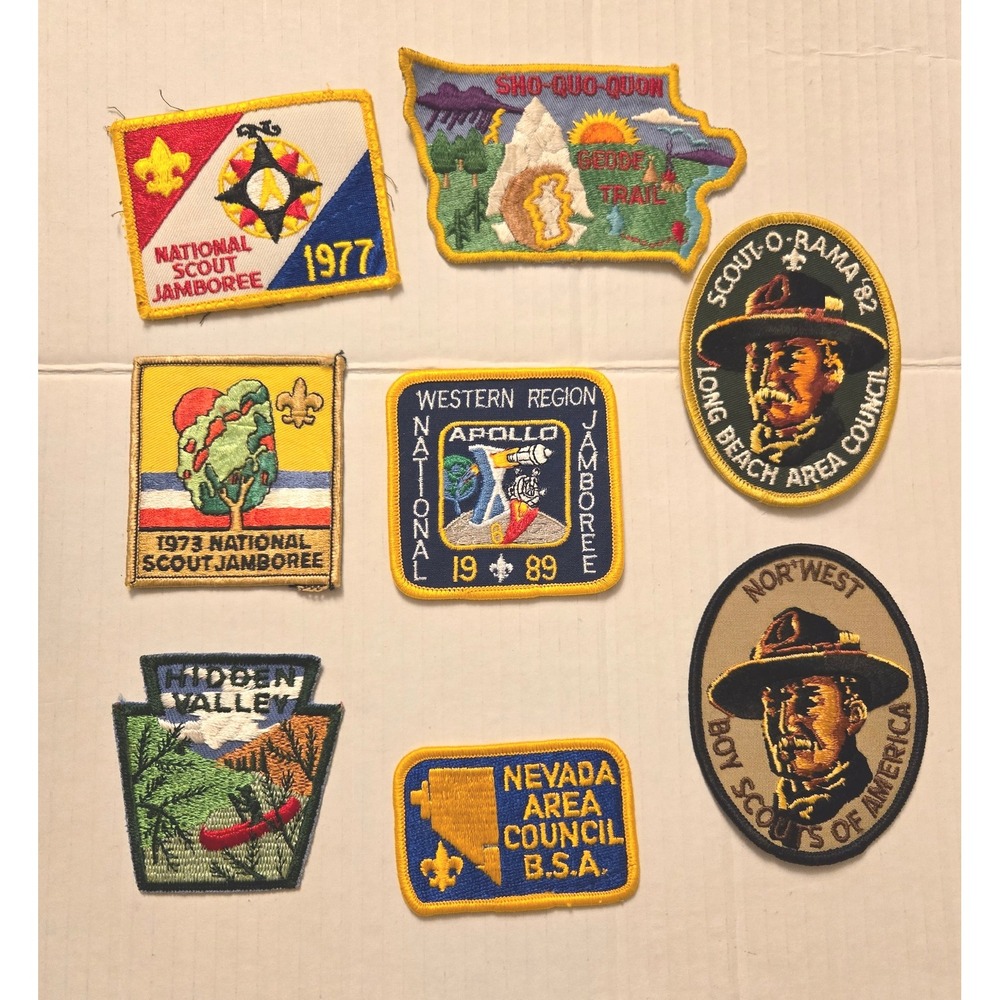 Boy Scouts of America Vintage Patches: Lot of 8 Different Shapes‎